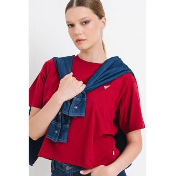 Tricou din bumbac cu detaliu logo