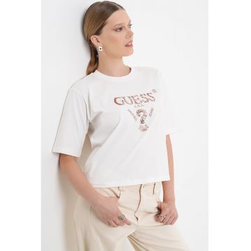 Tricou din bumbac cu paiete pentru antrenament