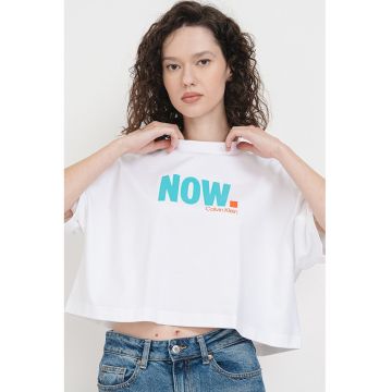 Tricou lejer crop din bumbac