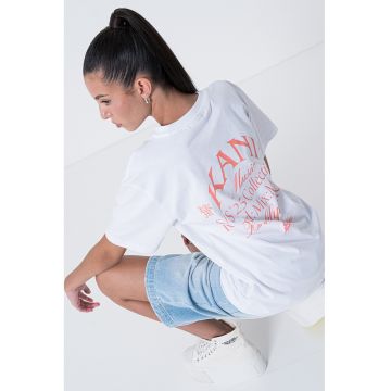 Tricou lejer cu imprimeu logo pe spate