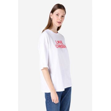 Tricou lejer cu imprimeu text
