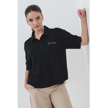 Tricou polo cu maneci cazute