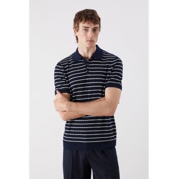 Tricou polo slim fit tricotat