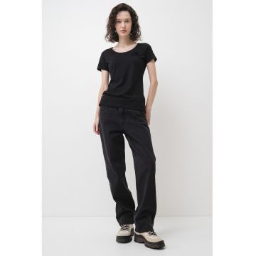 Tricou uni cu decolteu rotund
