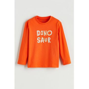 Bluza de trening cu text si decolteu la baza gatului