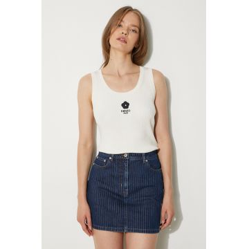 Kenzo top Boke 2.0 Rib Tank Top femei, culoarea bej, FE62PU4733LG.01
