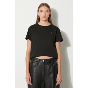 Kenzo tricou din bumbac Gots Boke Crest Classic Tee femei, culoarea negru, FE62TS1414SO.99J