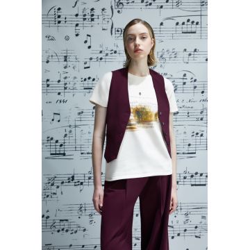 Medicine tricou din bumbac culoarea bej
