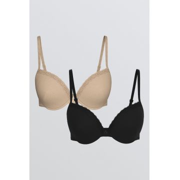 Set de sutiene cu insertii din dantela - 2 piese