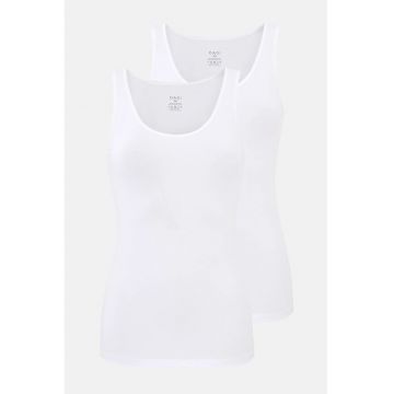 Set de top-uri slim fit cu decolteu rotund - 2 piese