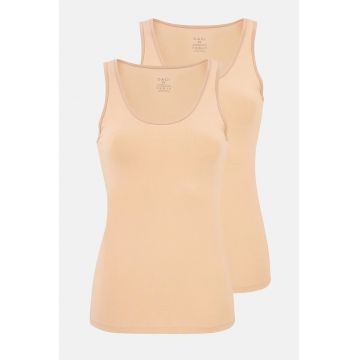 Set de top-uri slim fit cu decolteu rotund - 2 piese