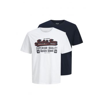 Set de tricouri din bumbac cu logo - 2 perechi