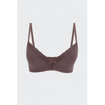 Sutien striat cu garnituri de dantela