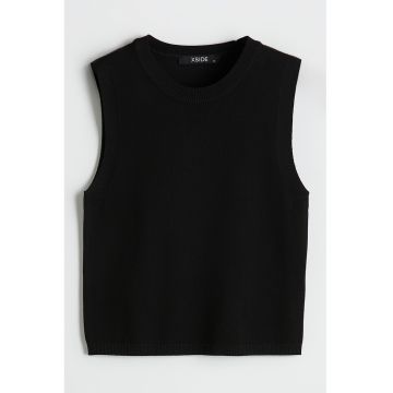 Top tricotat fin cu model uni