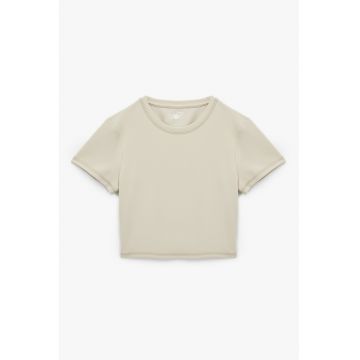 Tricou crop cu model uni