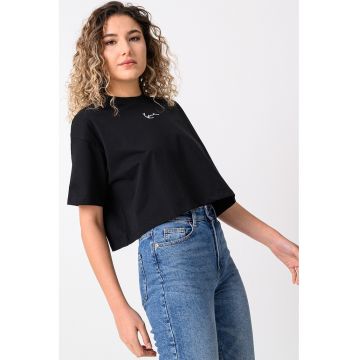 Tricou crop lejer cu logo
