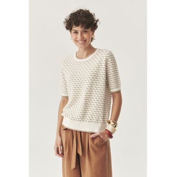 Tricou crosetat cu model in dungi