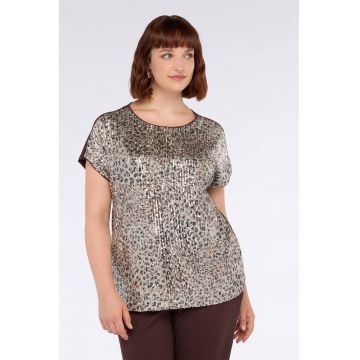 Tricou cu animal print cu paiete