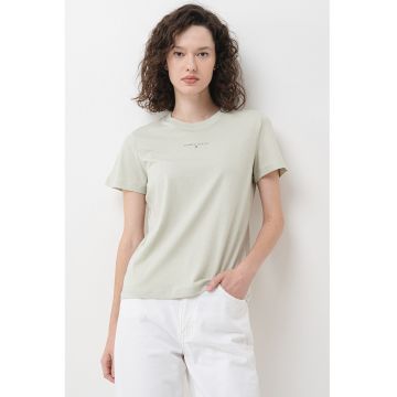 Tricou cu decolteu la baza gatului si detaliu logo