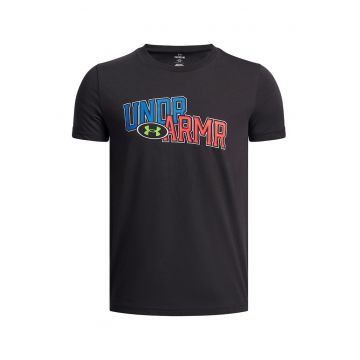 Tricou cu decolteu la baza gatului si imprimeu