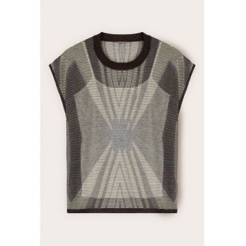 Tricou cu decolteu la baza gatului si imprimeu grafic