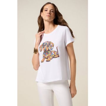 Tricou cu decolteu rotund cu imprimeu grafic