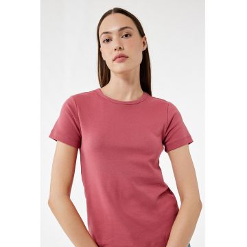 Tricou cu decolteu rotund si model uni