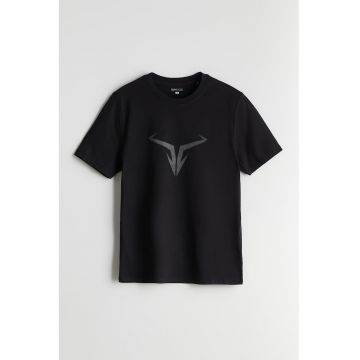 Tricou cu imprimeu si decolteu la baza gatului Tricou cu imprimeu si decolteu la baza gatului