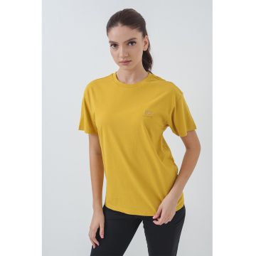 Tricou de bumbac cu decolteu la baza gatului Nina