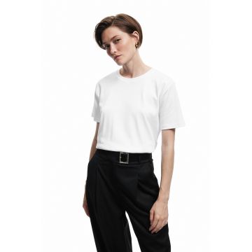 Tricou de bumbac cu decolteu rotund