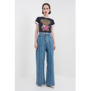 Tricou de bumbac cu imprimeu cu ursulet
