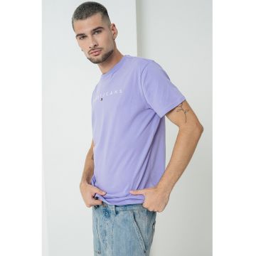 Tricou de bumbac cu logo brodat