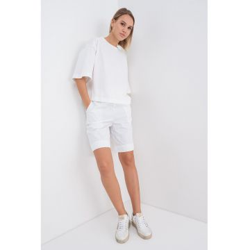 Tricou de bumbac cu maneci cazute