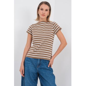 Tricou de bumbac cu model in dungi