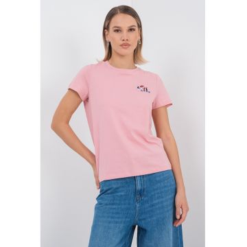 Tricou de bumbac organic cu detaliu brodat Francis