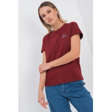 Tricou de bumbac organic cu detaliu brodat Francis