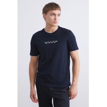 Tricou din amestec de bumbac cu imprimeu text Tricou din amestec de bumbac cu imprimeu text