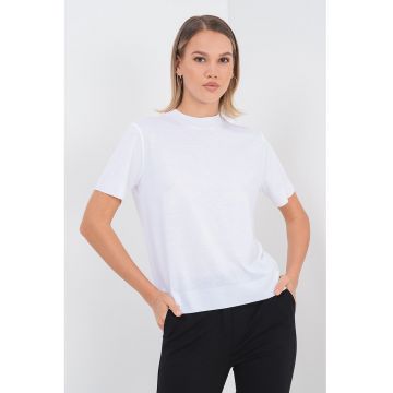 Tricou din amestec de lyocell cu decolteu la baza gatului