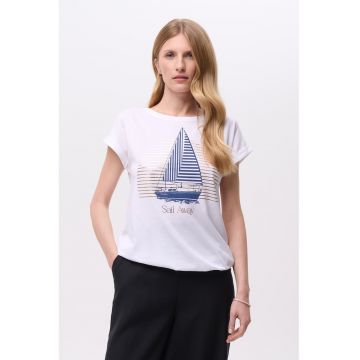 Tricou din amestec de modal cu imprimeu