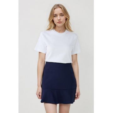 Tricou din bumbac cu decolteu la baza gatului