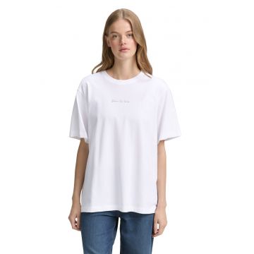 Tricou din bumbac cu design si logo pe partea din spate