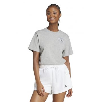 Tricou din bumbac cu imprimeu logo si model grafic