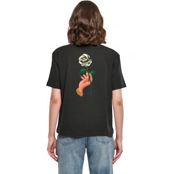 Tricou din bumbac cu imprimeu pe partea din spate - Negru -