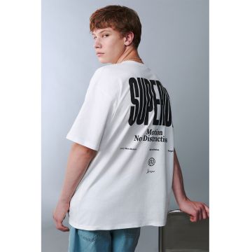 Tricou lejer cu imprimeu si maneci cazute Tricou lejer cu imprimeu si maneci cazute