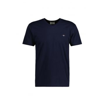 Tricou slim fit cu decolteu in V Shield