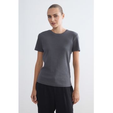 Tricou striat din amestec de bumbac