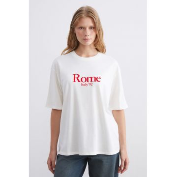 Tricou supradimensionat cu imprimeu text