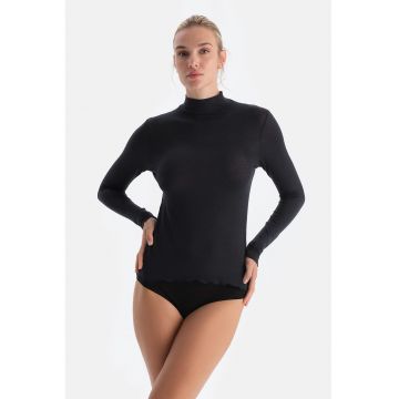 Bluza de casa din amestec de casmir si modal cu guler