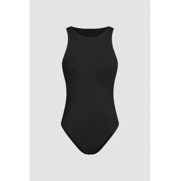 Body  simplu - guler rotund - negru - poliester