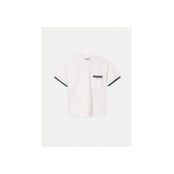 Tricou baieti  6004 - Bumbac/Elastan - Alb